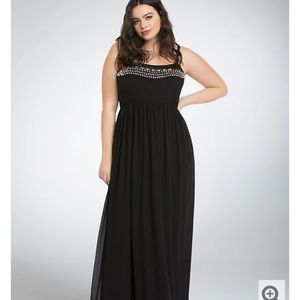 Black georgette maxi dress